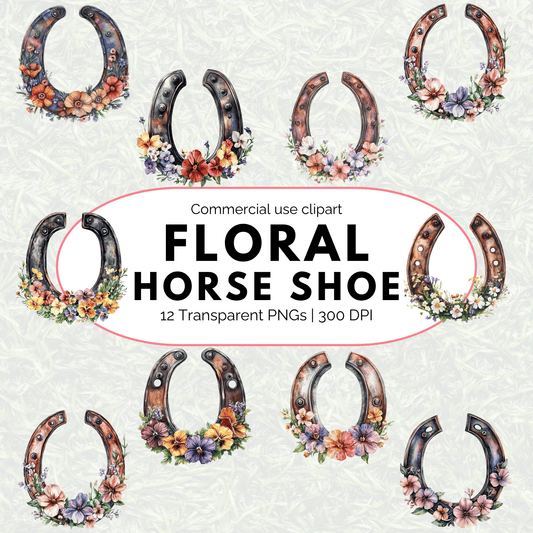Floral Horse Shoe Clipart