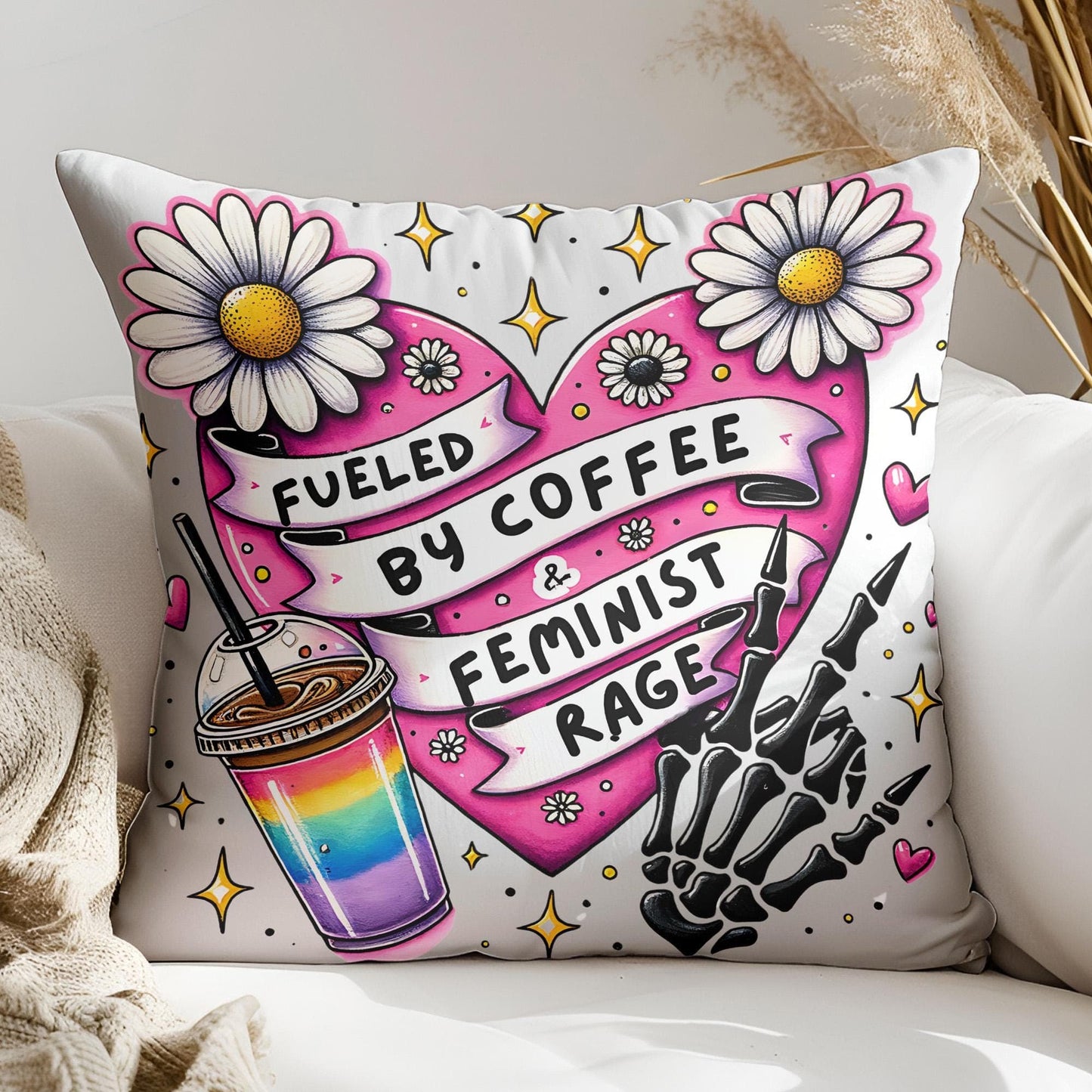 Fueled by Coffee and Feminist Rage PNG