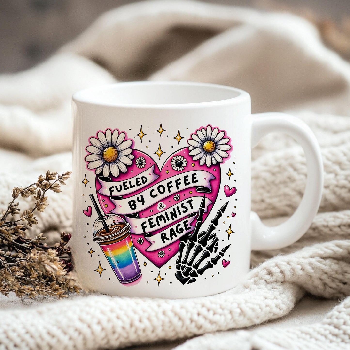 Fueled by Coffee and Feminist Rage PNG
