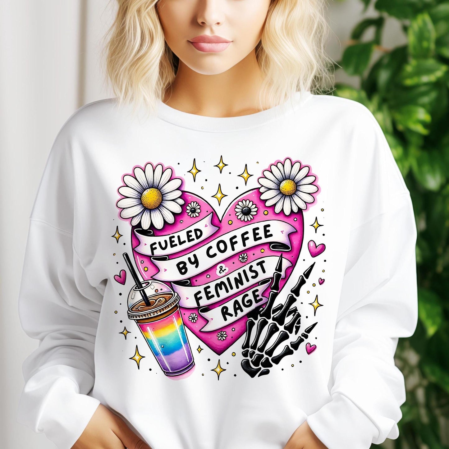 Fueled by Coffee and Feminist Rage PNG