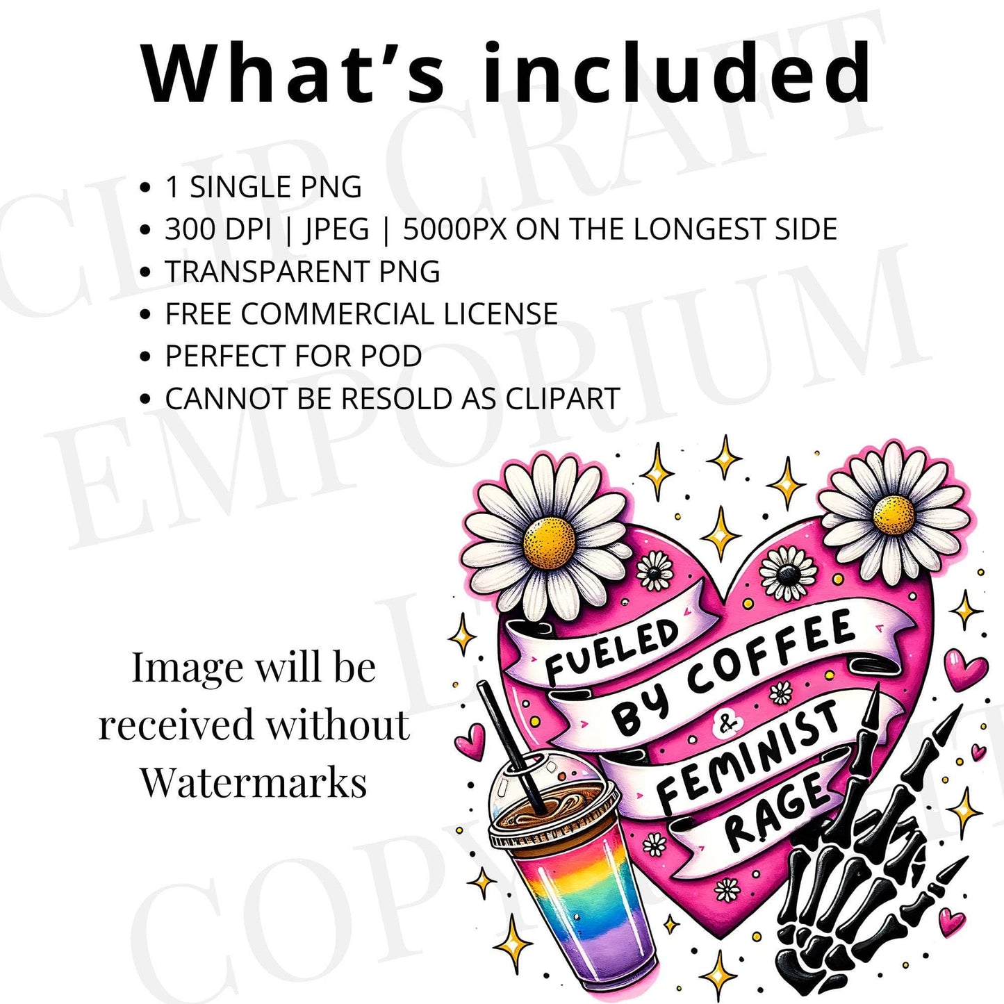 Fueled by Coffee and Feminist Rage PNG