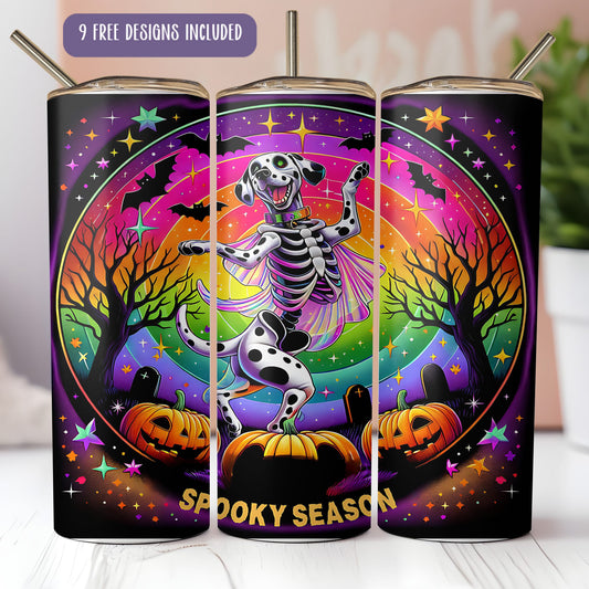a set of three halloween cans with a skeleton on it