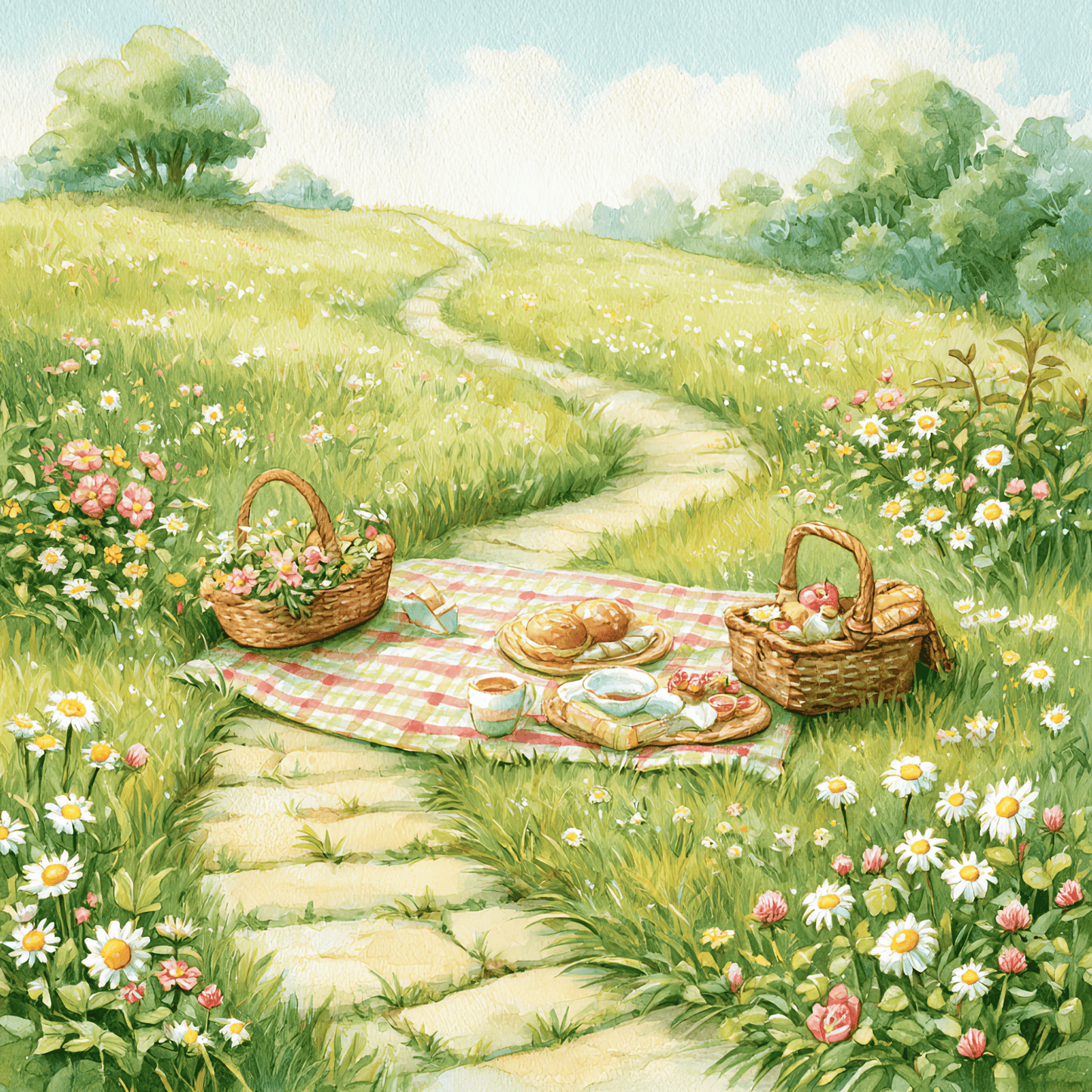 Georgie Porgie Nursery Rhyme Clipart Bundle | Watercolor Storybook PNGs