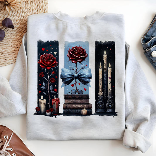 Gothic Rose Sublimation PNG | Dark Romance Red Rose Design | Trendy T-Shirt PNG | Gothic Art Sublimation | Digital Download