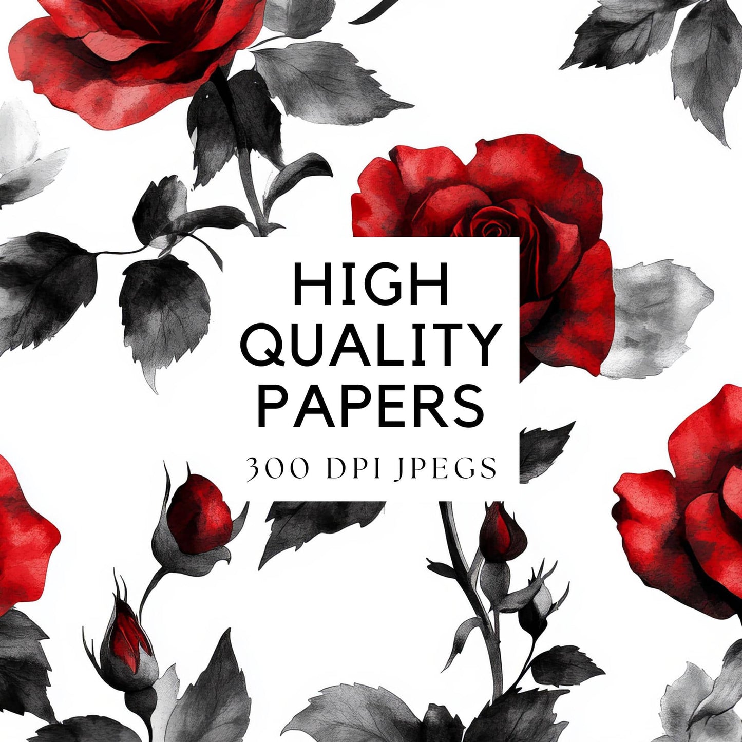 Gothic Roses Digital Papers