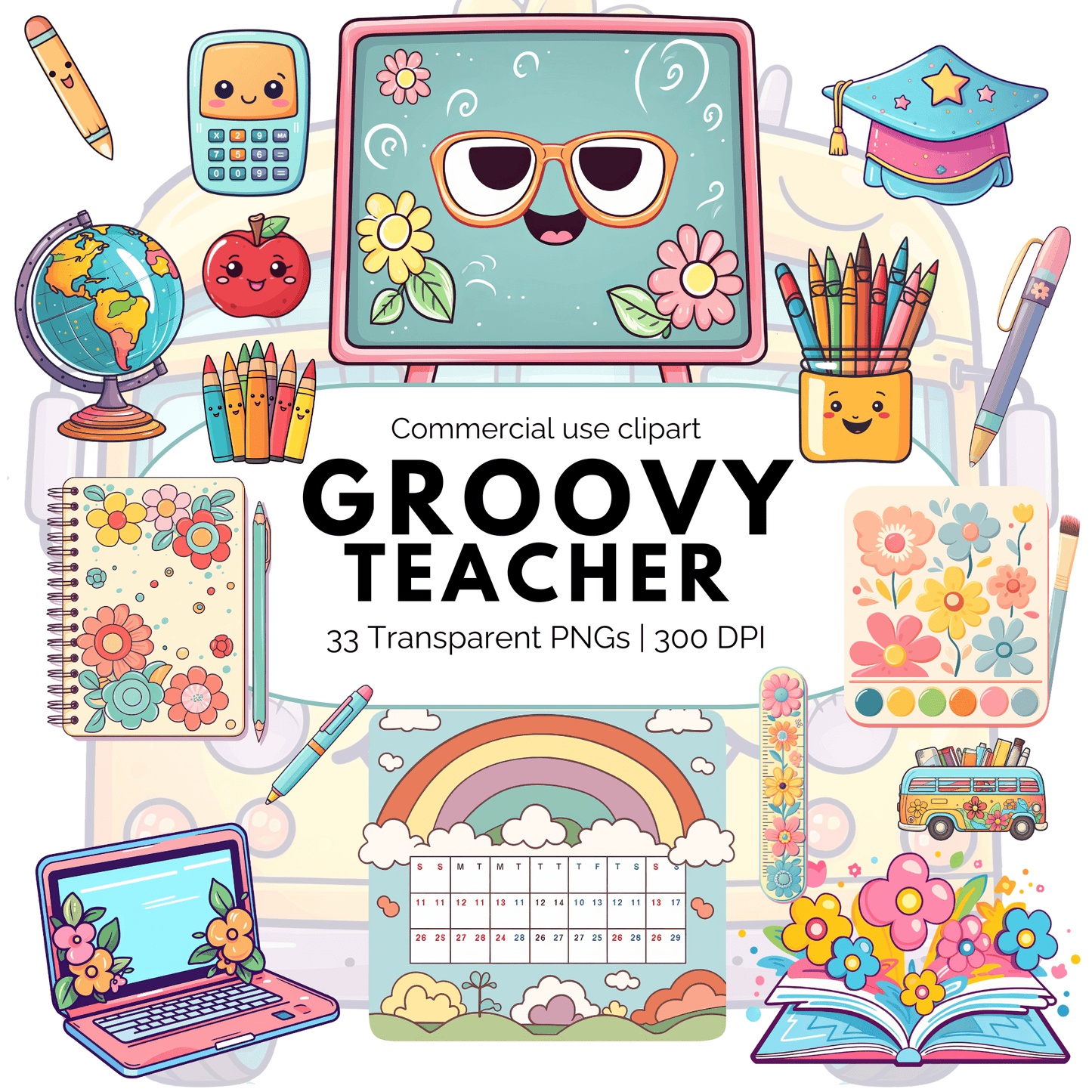 Groovy Teacher Clipart