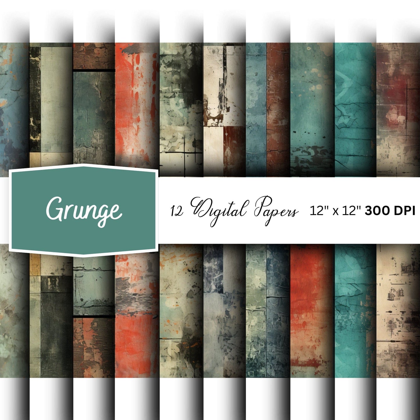 Grunge distressed effect digital papers