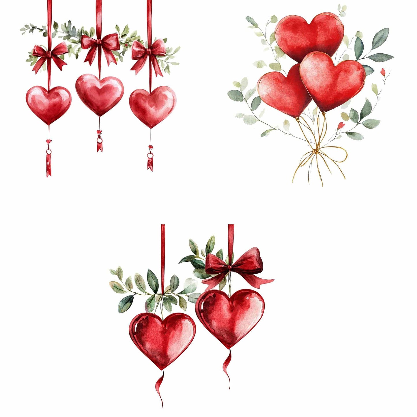 Hanging Hearts Clipart