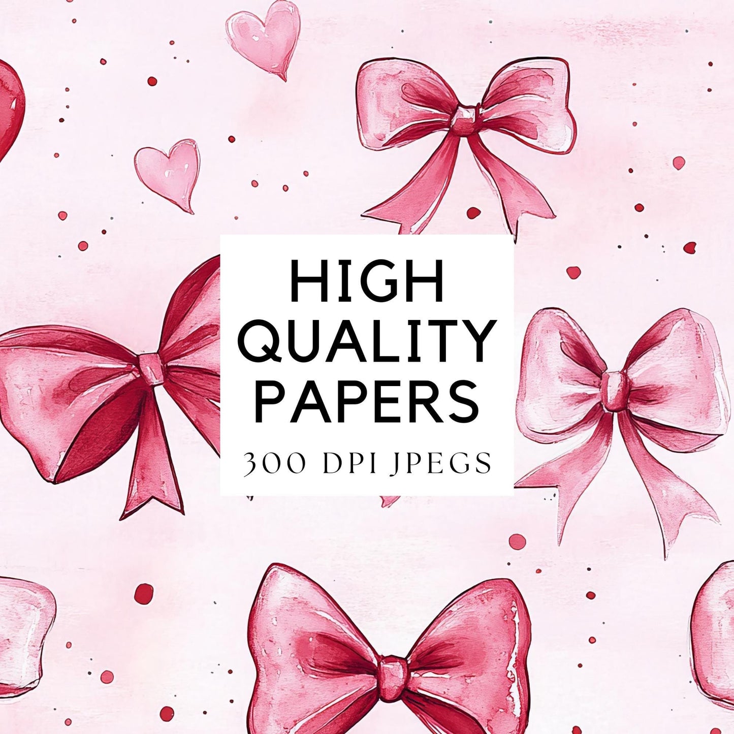 Hearts and Bows Seamless Pattern