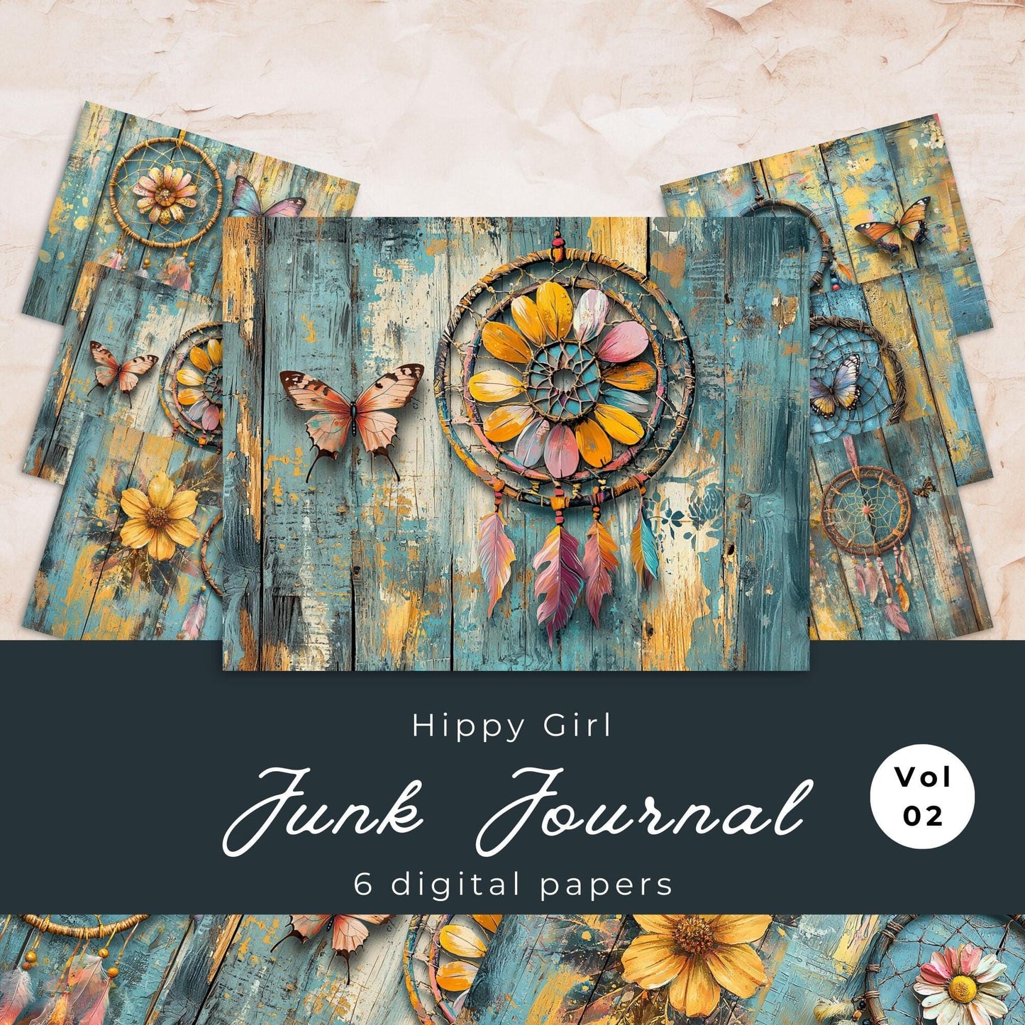Hippie Girl Junk Journal Pages