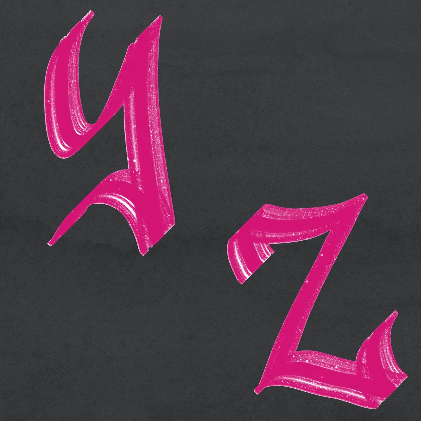 Hot Pink Graffiti Alphabet Clipart
