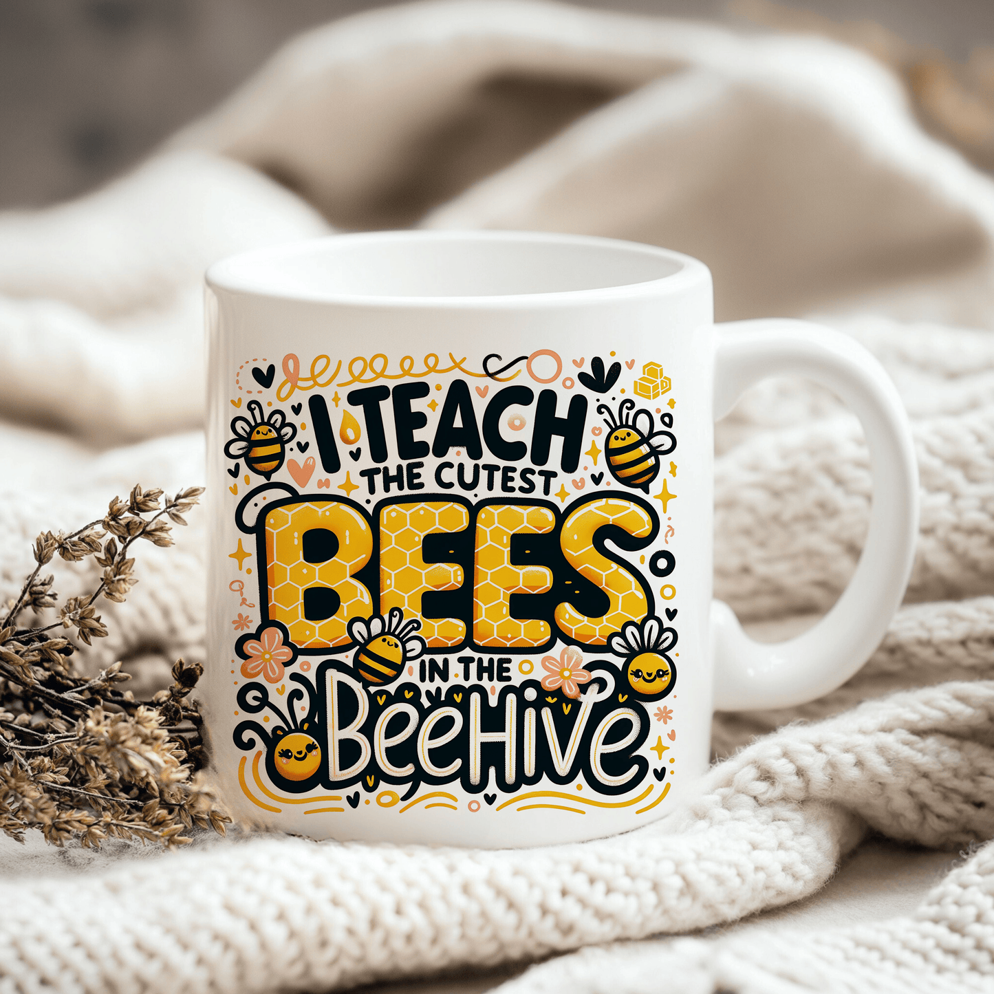 I Teach The Cutest Bees PNG – Back to School Teacher Sublimation Design