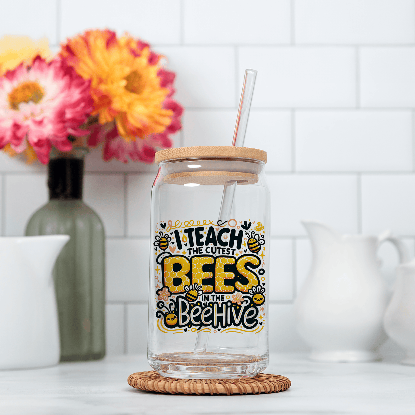 I Teach The Cutest Bees PNG – Back to School Teacher Sublimation Design