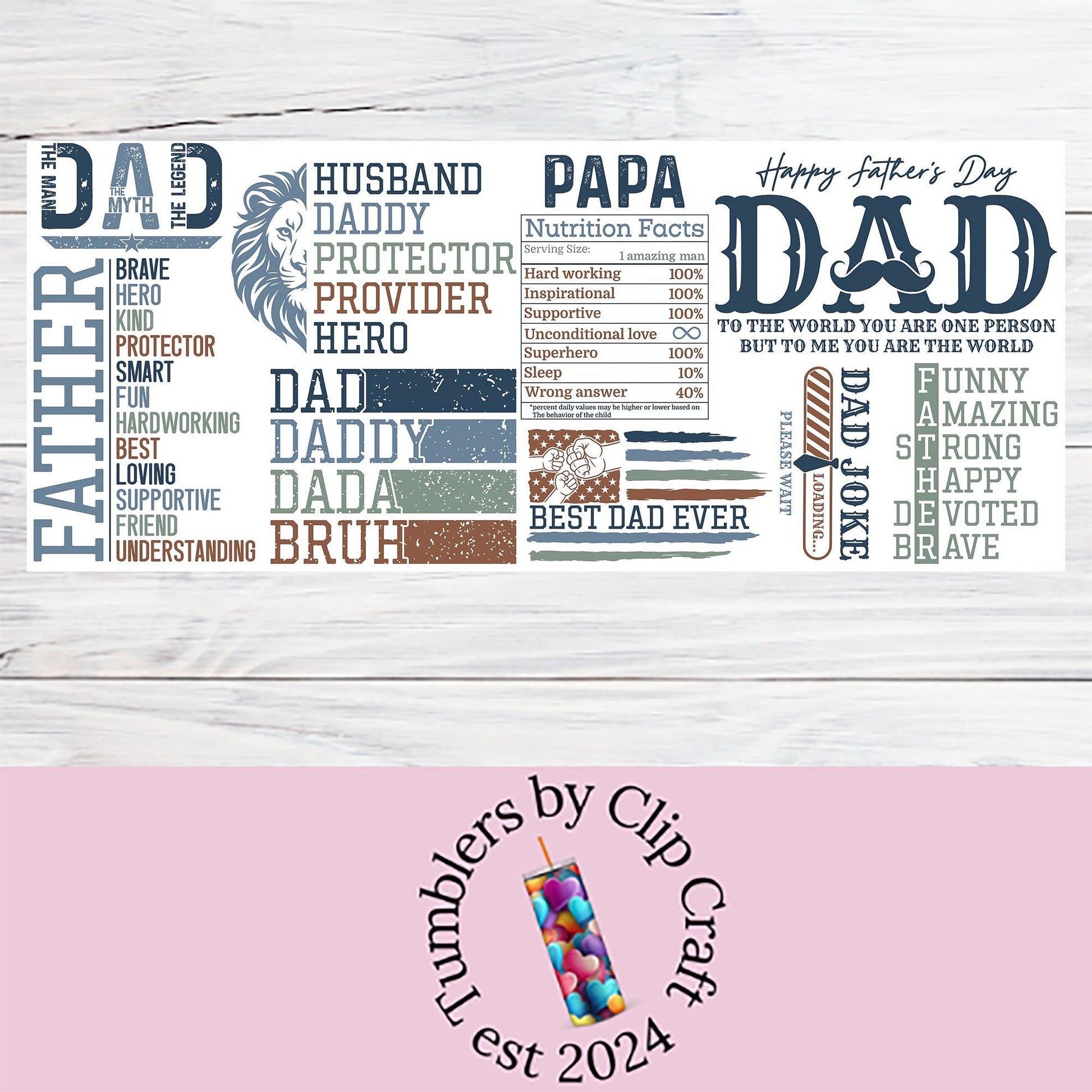 a father's day sticker with the words happy father's day and