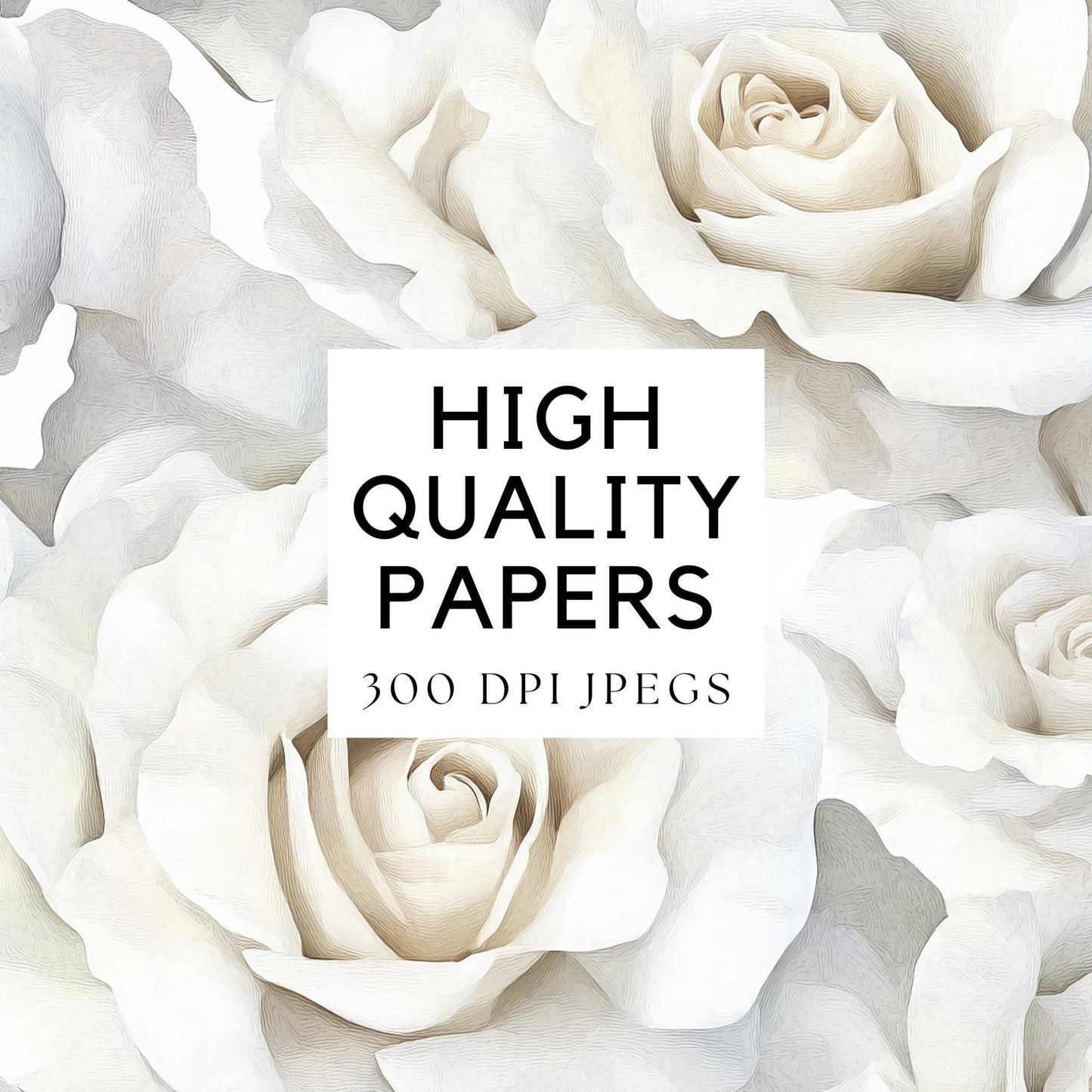 Ivory Rose Digital Papers
