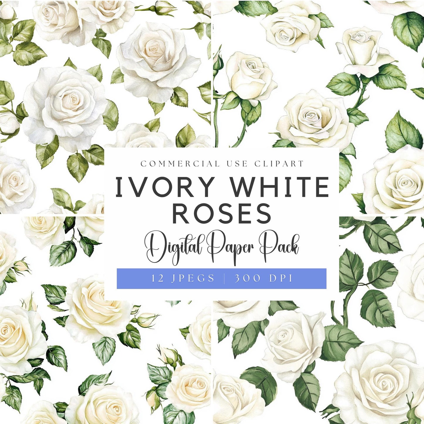 Ivory Rose Digital Papers
