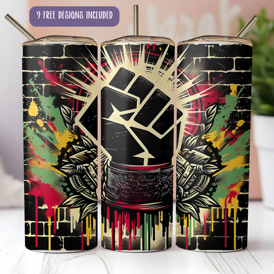Juneteenth Fist 20oz Tumbler Wrap