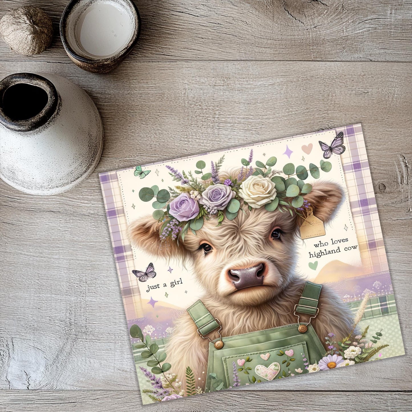 a picture of a cow with a flower crown on its head