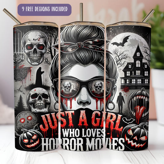 a set of three halloween candles with a woman's face and skulls on them