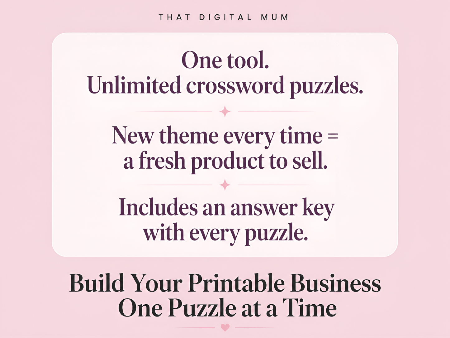 Kids Crossword Generator – Create & Sell Printable Crossword Puzzles with Clues & Answers (Commercial Use)