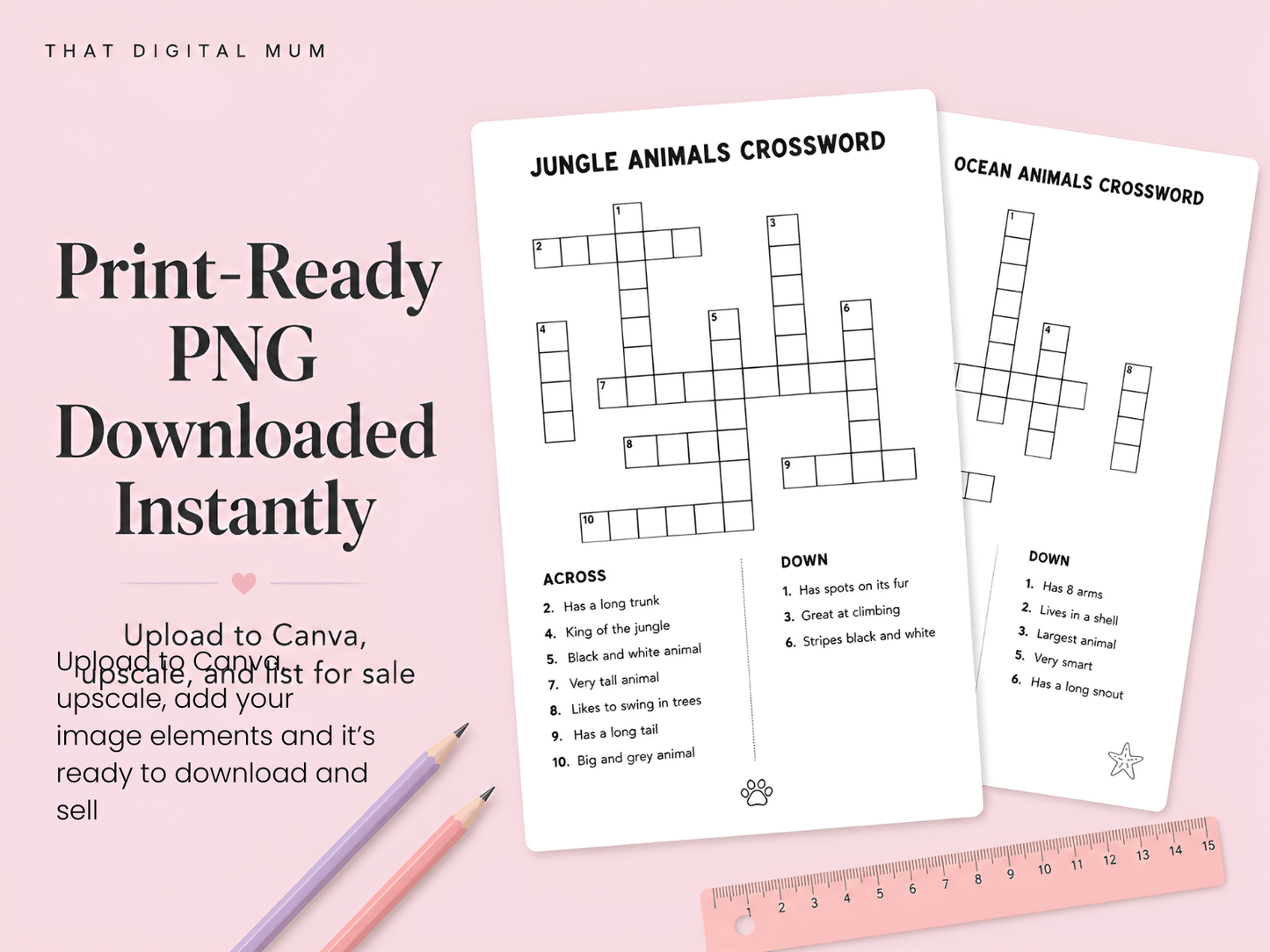 Kids Crossword Generator – Create & Sell Printable Crossword Puzzles with Clues & Answers (Commercial Use)