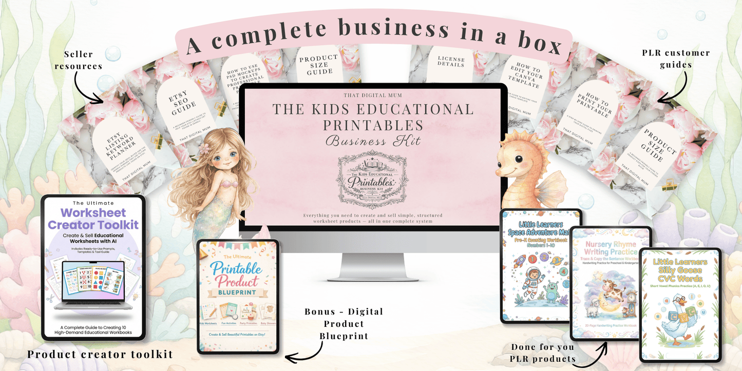 Kids Educational Printables Business Kit