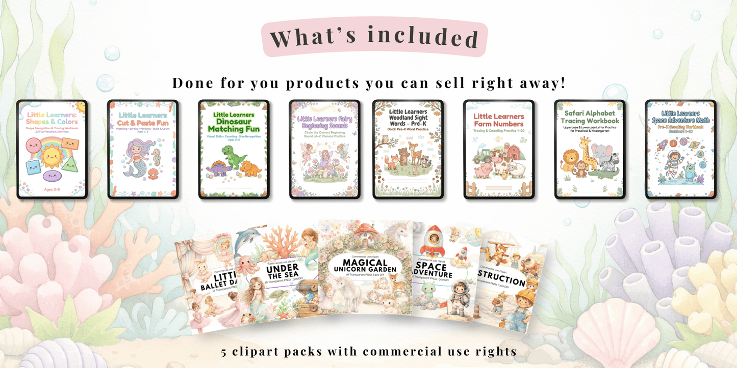 Kids Educational Printables Business Kit