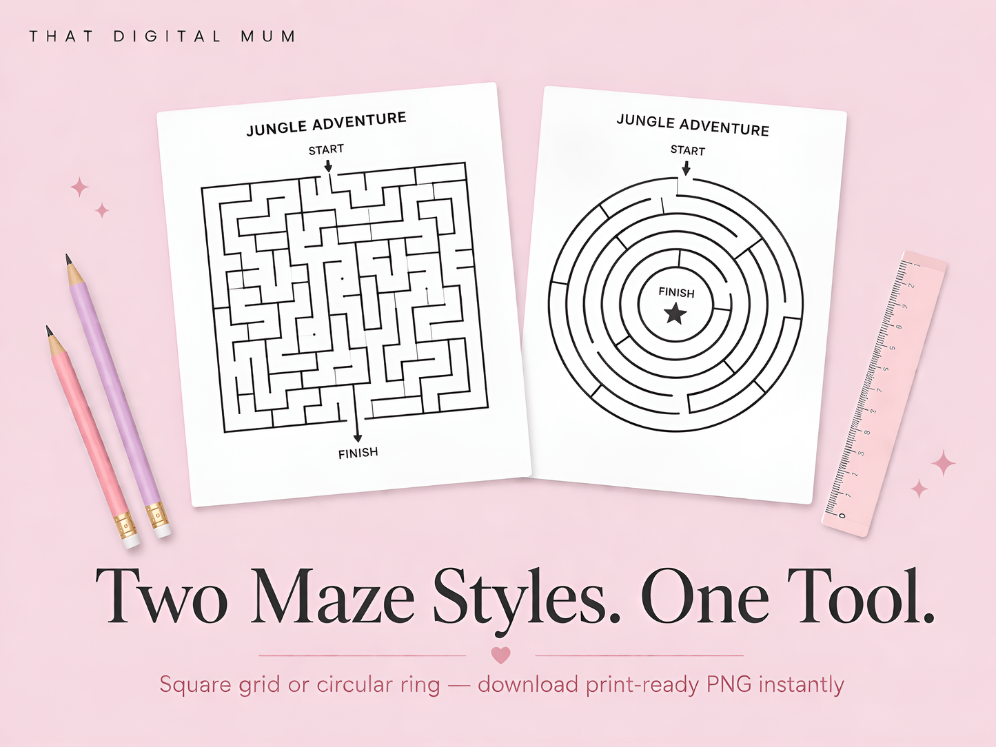 Kids Maze Generator – Create & Sell Printable Mazes in Seconds (Square & Circular, Commercial Use)