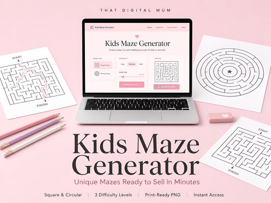Kids Maze Generator – Create & Sell Printable Mazes in Seconds (Square & Circular, Commercial Use)