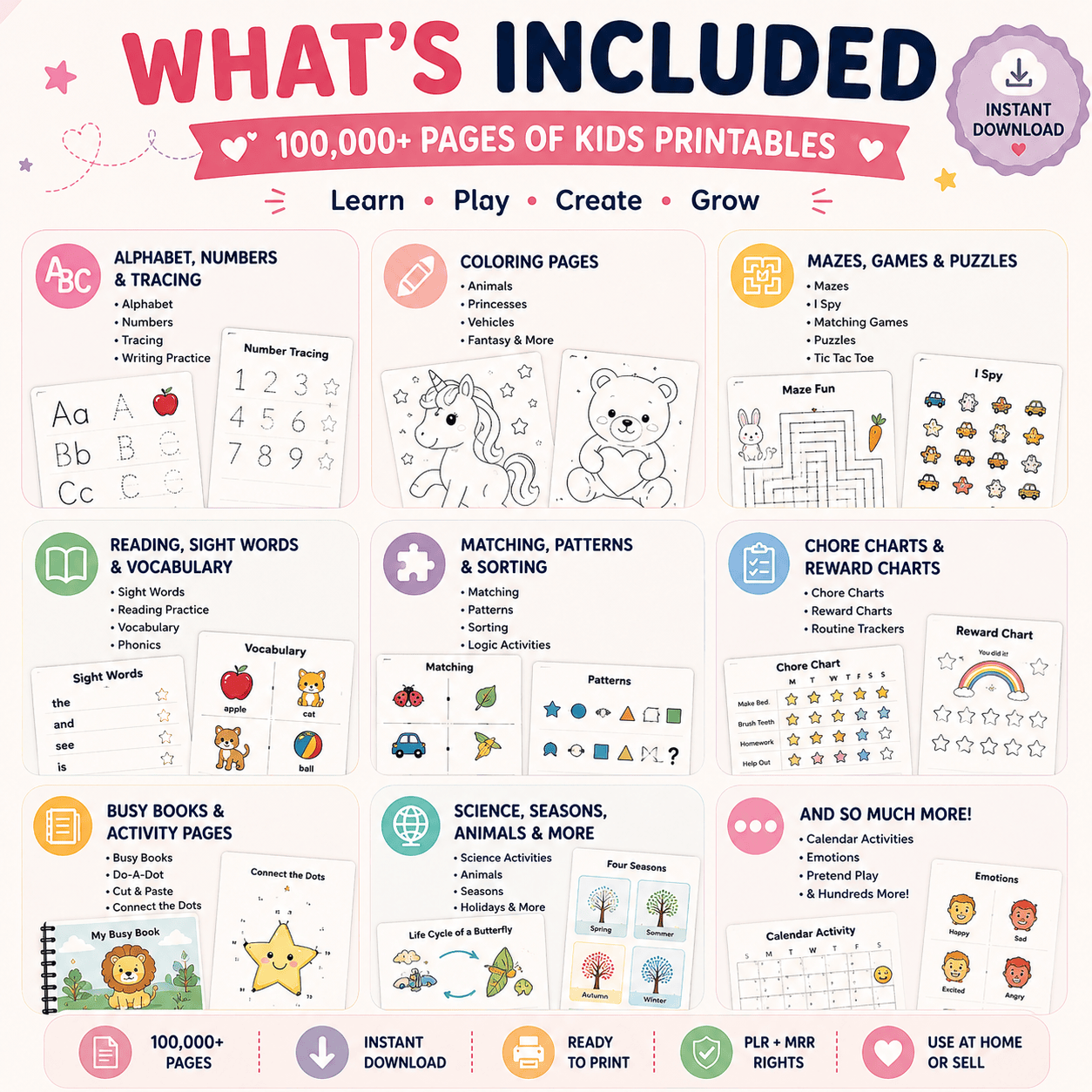 Kids Printable Mega Bundle (100,000+ Pages) | PLR + MRR Included