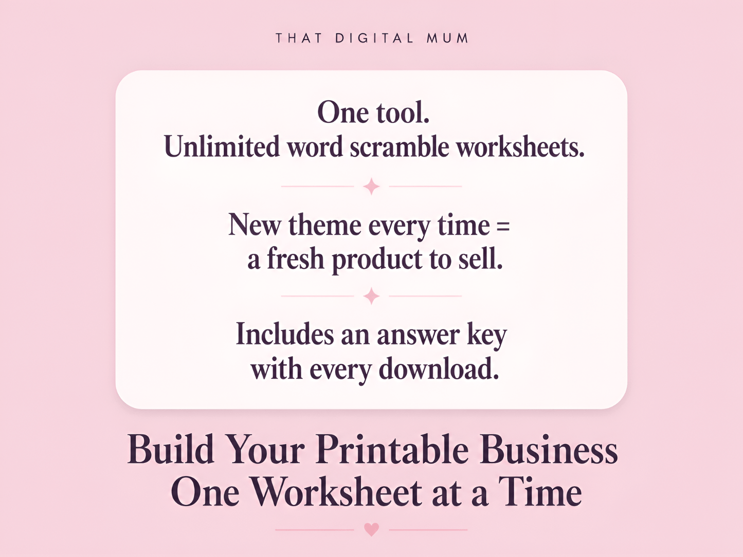 Kids Word Scramble Generator – Create & Sell Printable Worksheets with Answer Keys (Commercial Use)