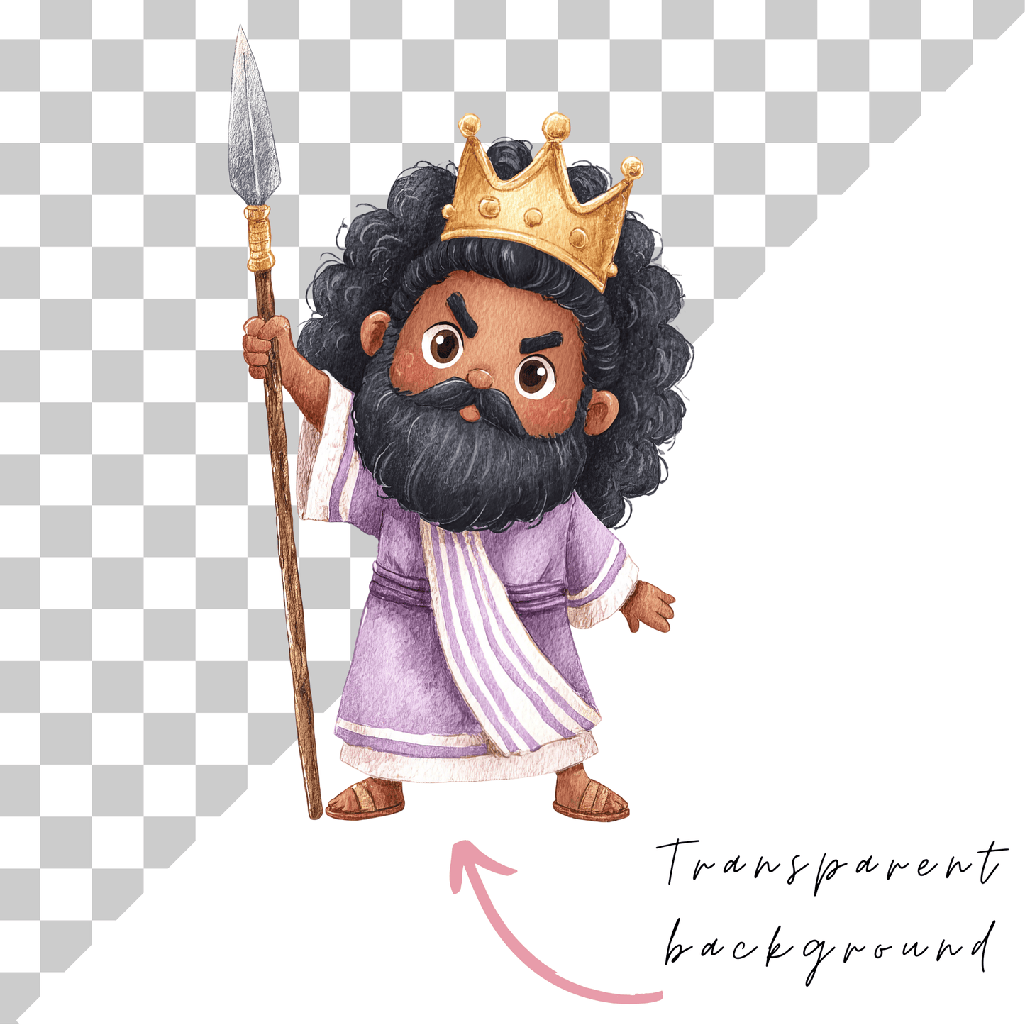 Kings of Judah Clipart Set – Bible Kings PNG Bundle for Christian Printables (Commercial Use)