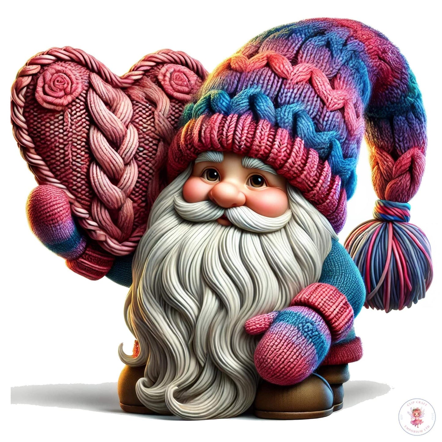 a painting of a santa clause holding a heart