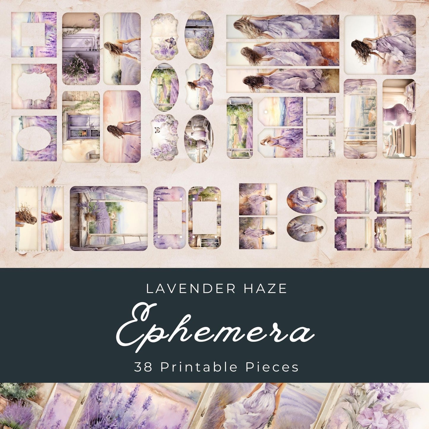 Lavender Haze Junk Journal Ephemera