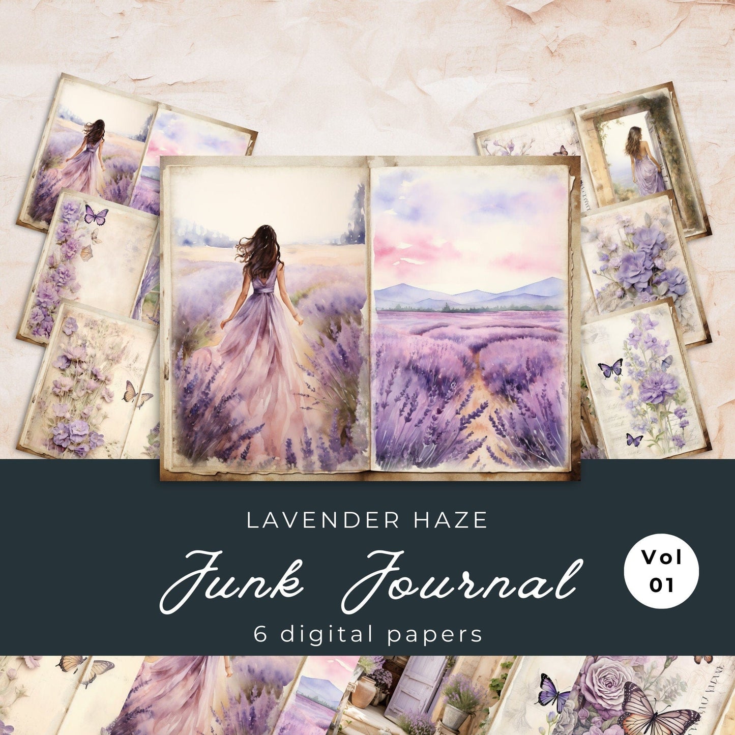 Lavender Haze Junk Journal Pages