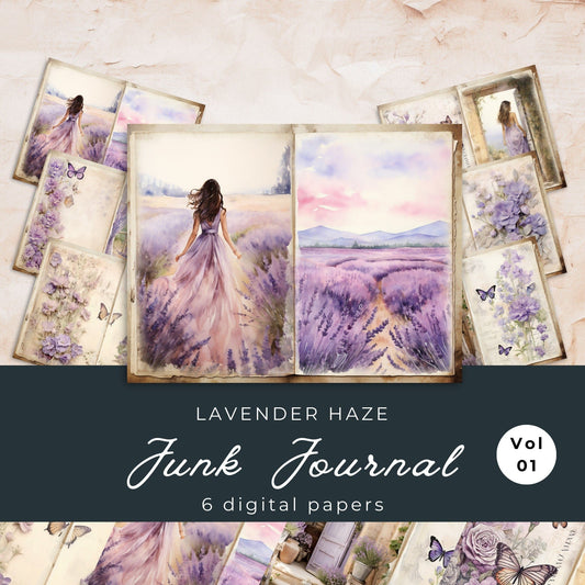 Lavender Haze Junk Journal Pages