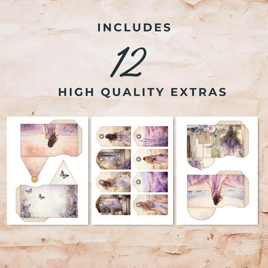 Lavender Haze Junk Journal Tags & Envelopes