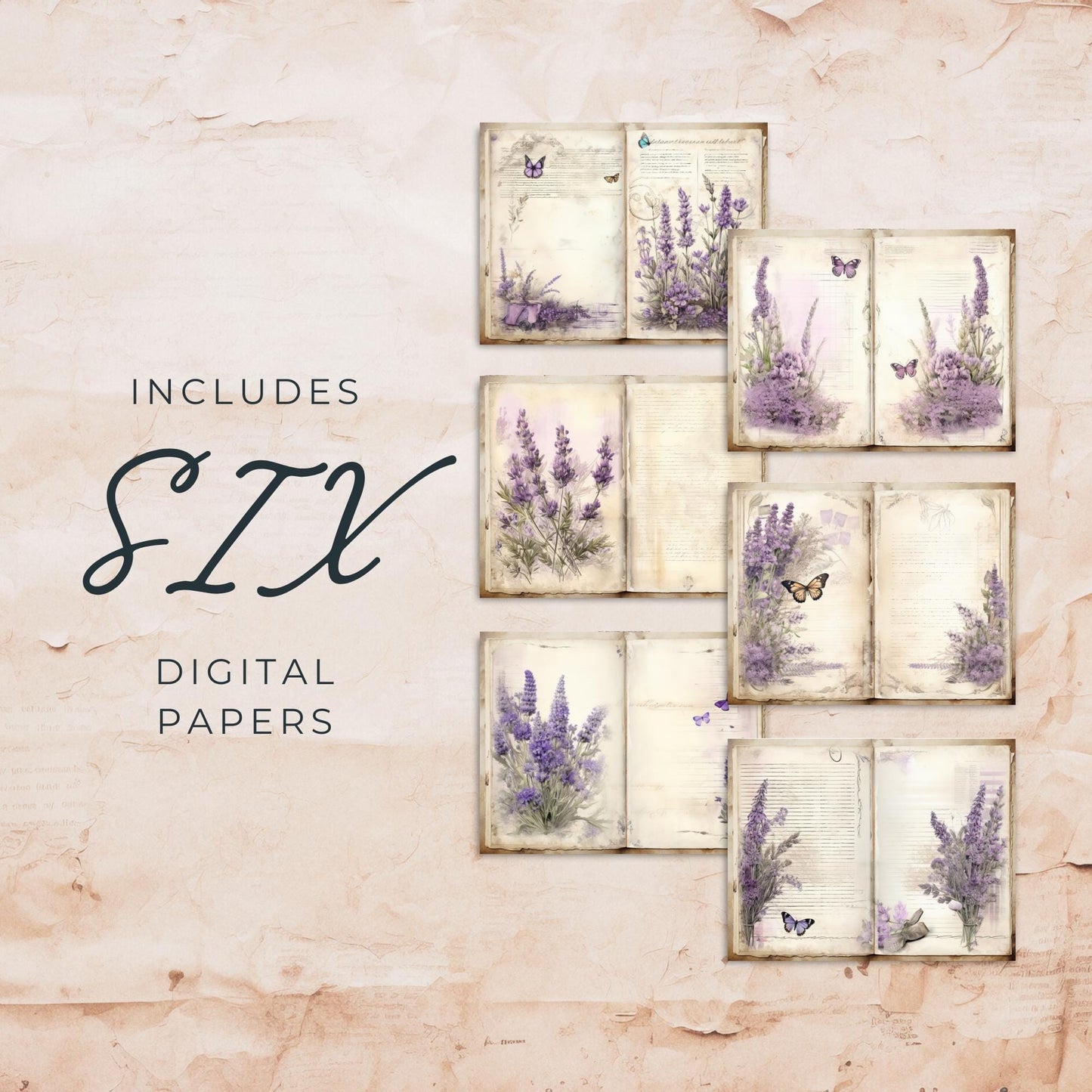 Lavender Junk Journal Pages