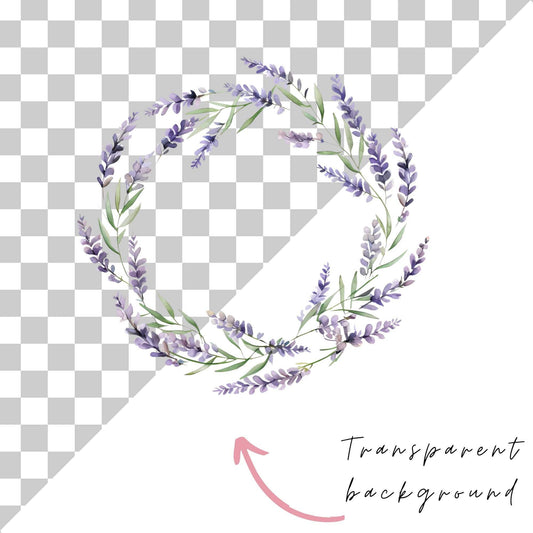 Lavender Wreath Clipart Single