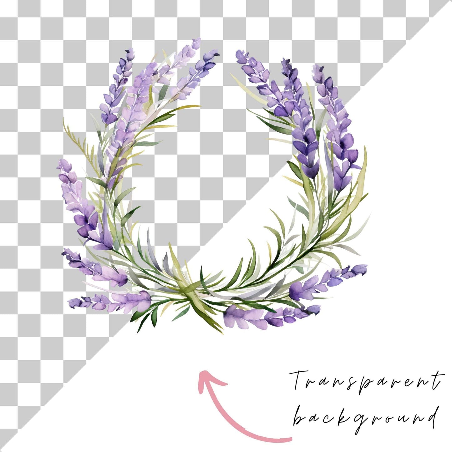 Lavender Wreath Clipart Single