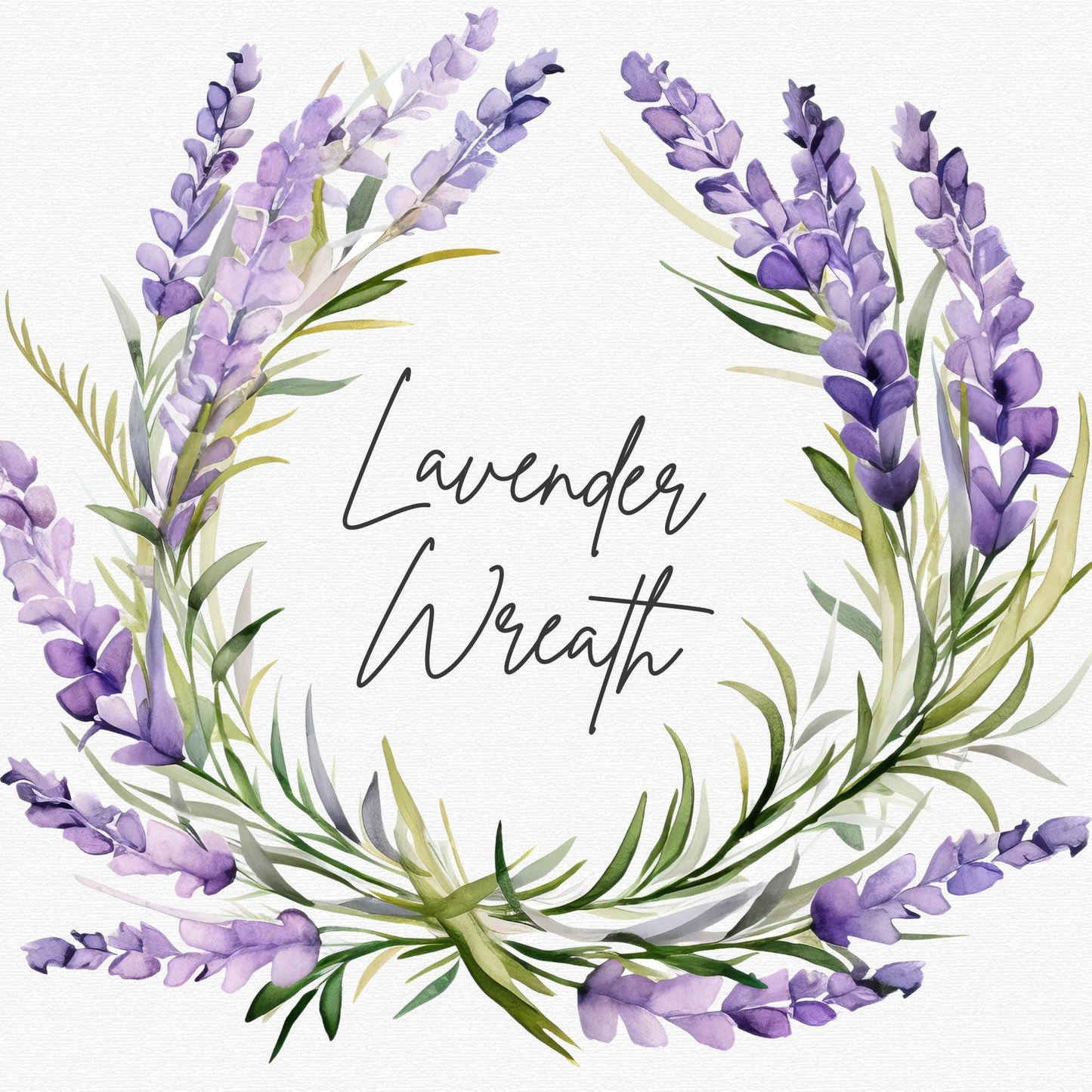 Lavender Wreath Clipart Single