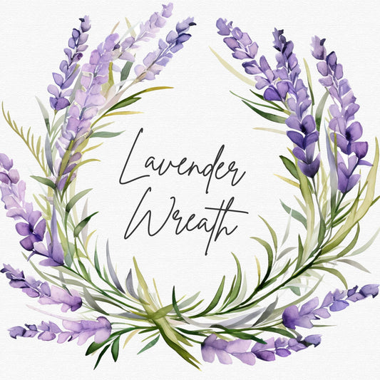 Lavender Wreath Clipart Single