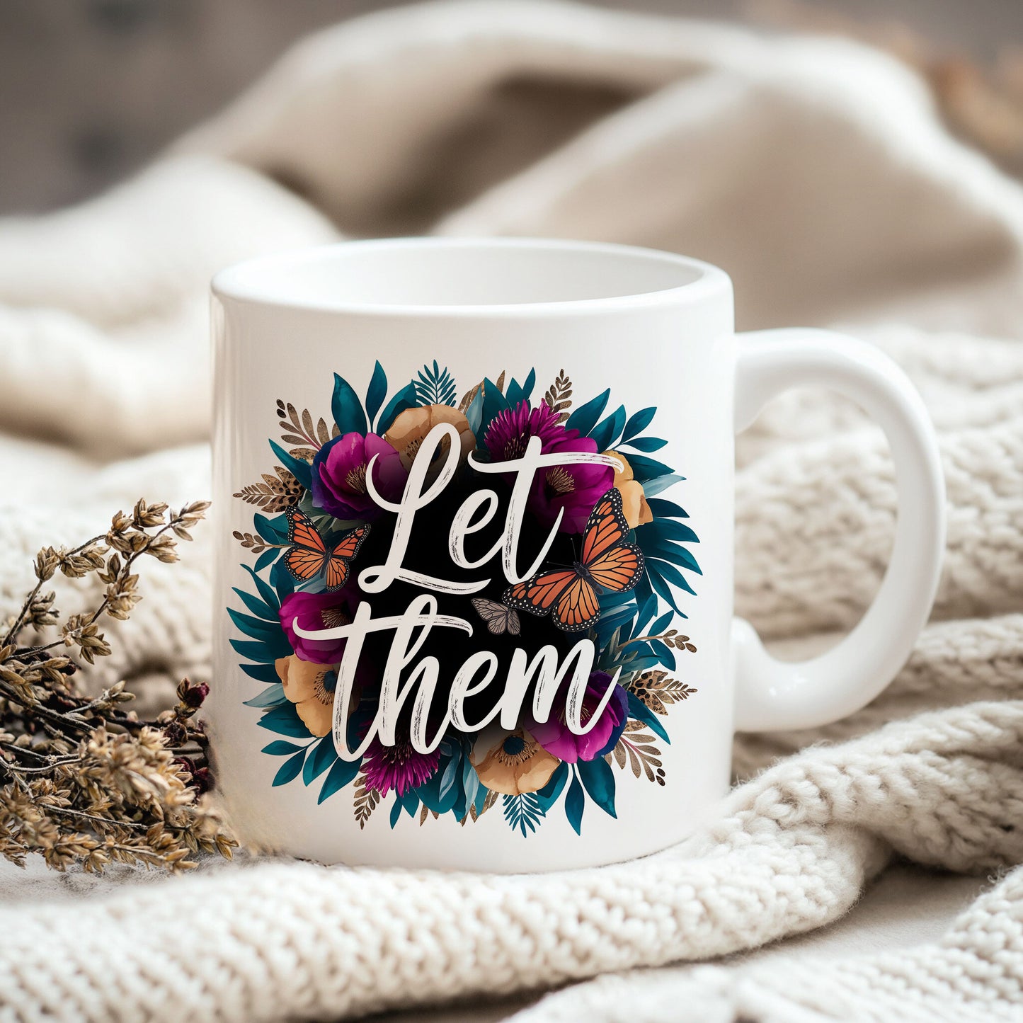 Let Them T-Shirt PNG – Retro Boho Floral Inspirational Sublimation Design