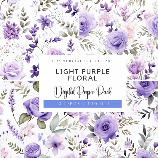 a floral background with purple flowers and greenery