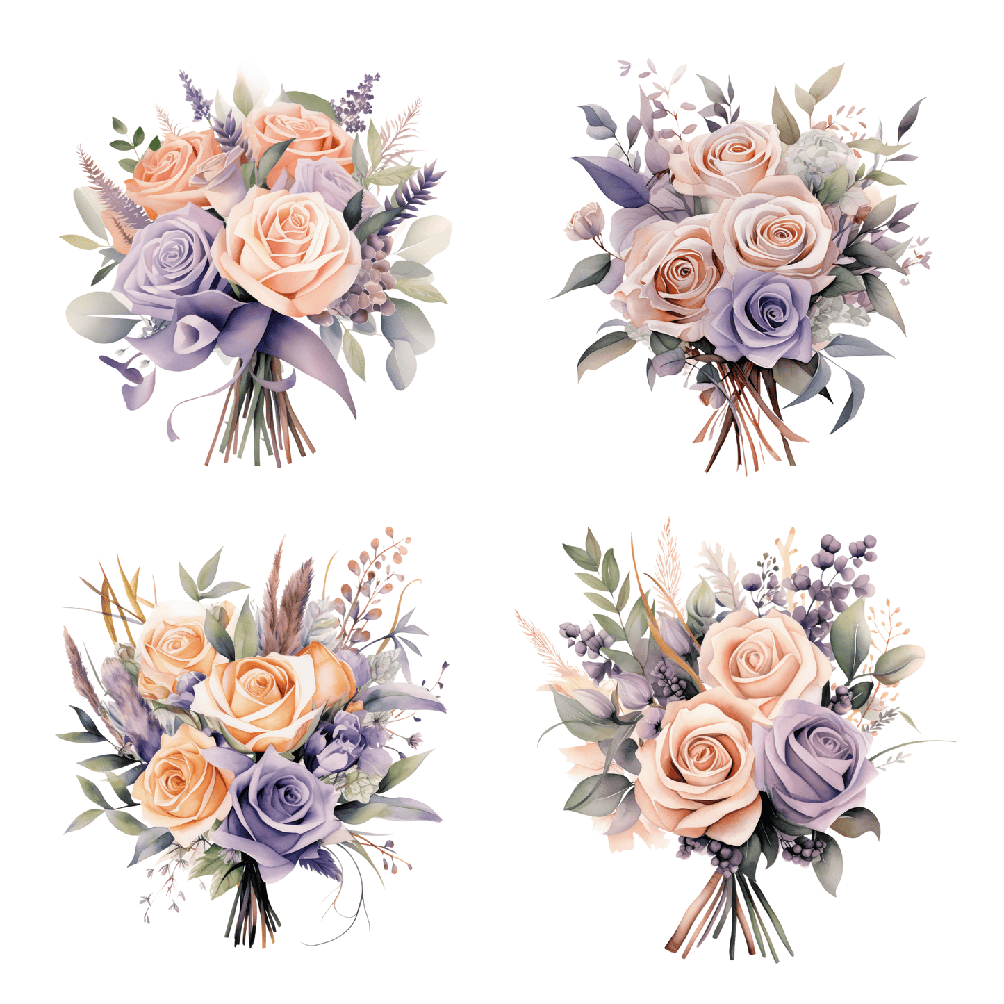 a bunch of flowers that are on a white background