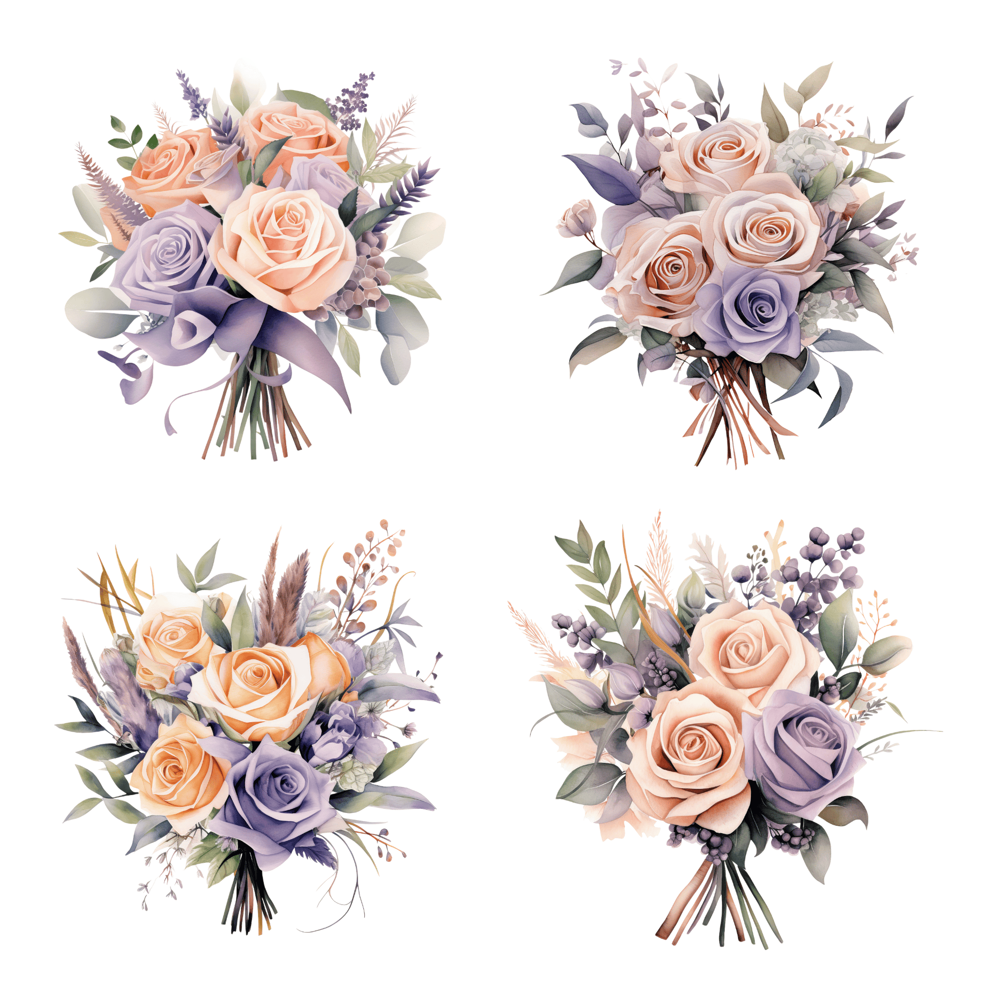 a bunch of flowers that are on a white background