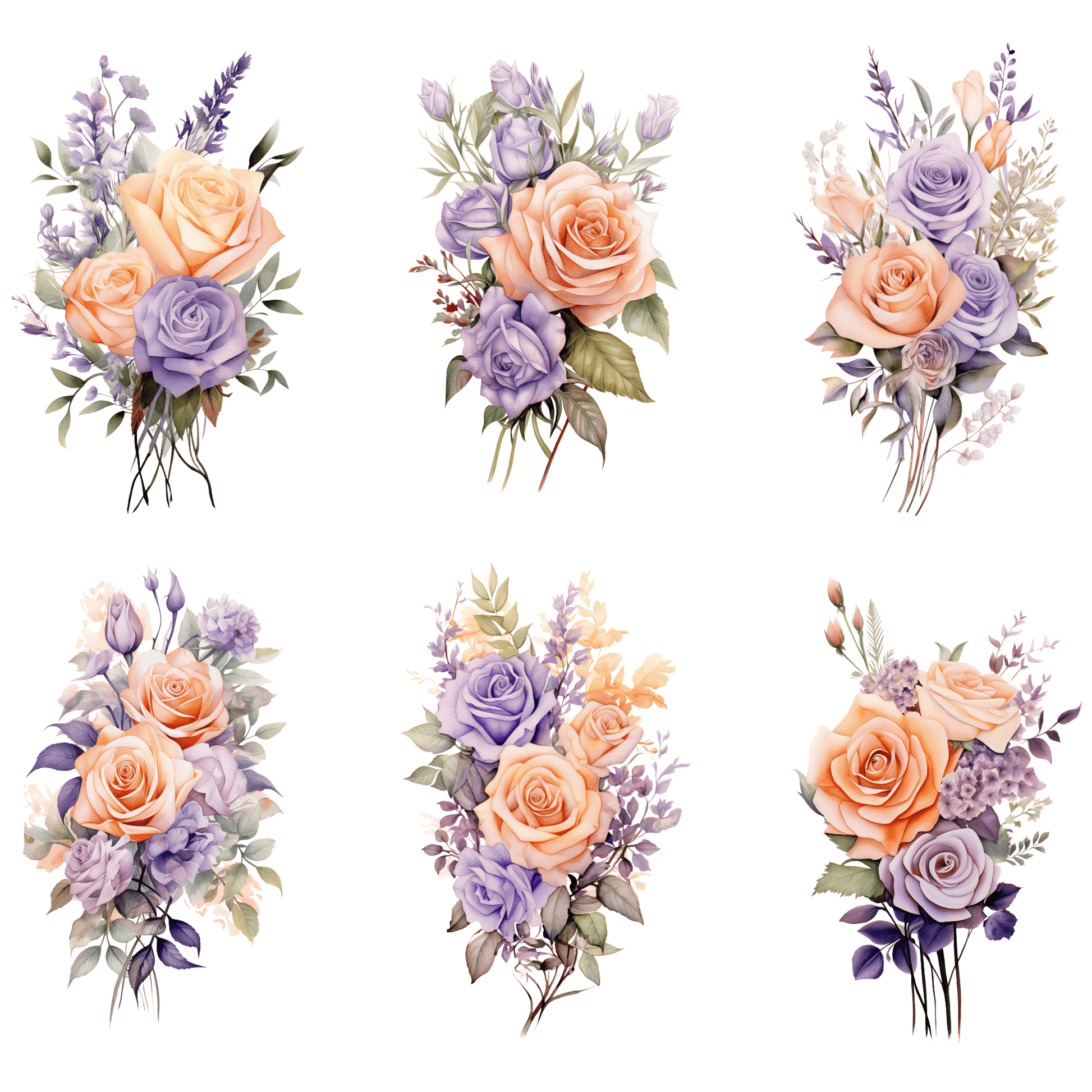 a bunch of flowers that are on a white background