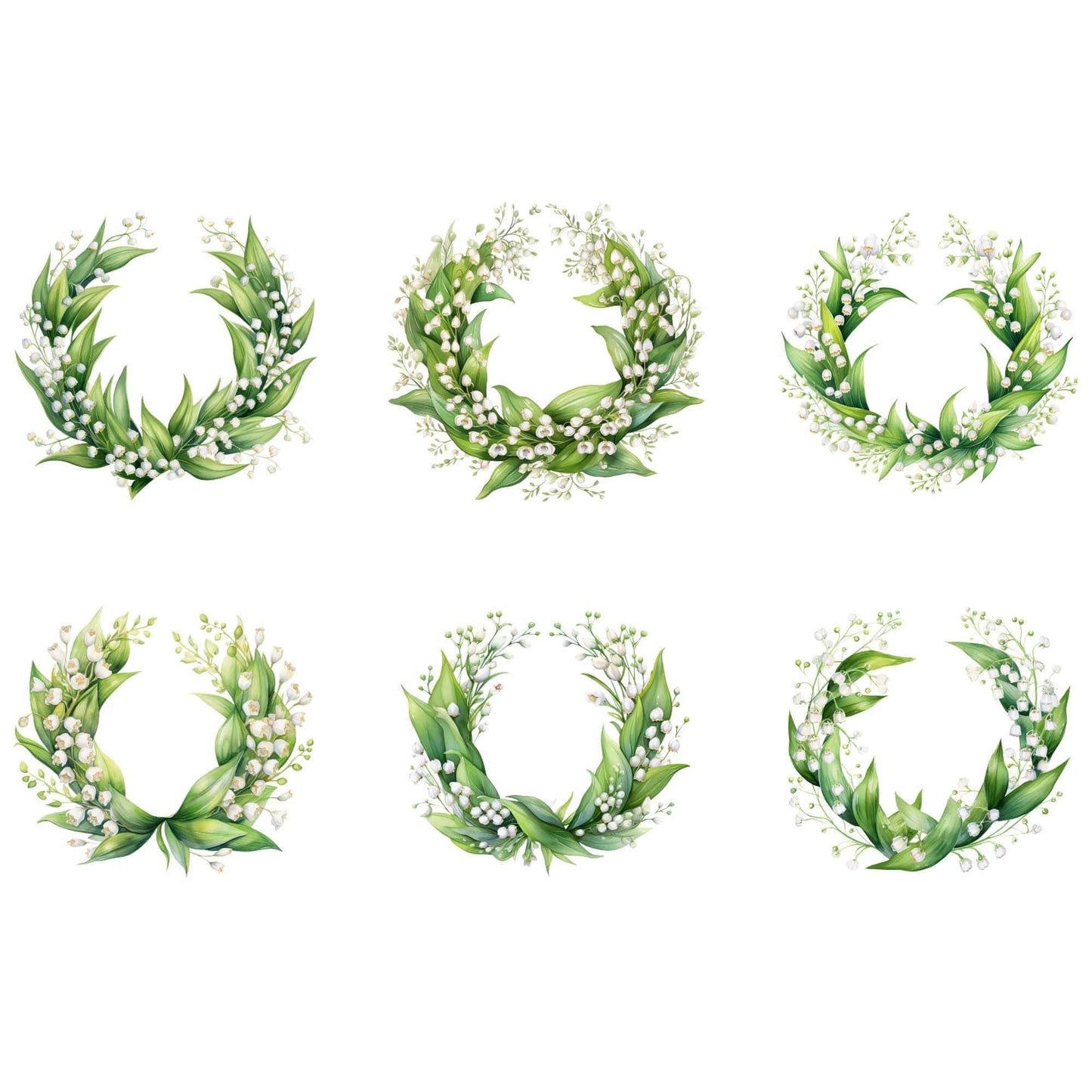Lily of the Valley Wreath Clipart