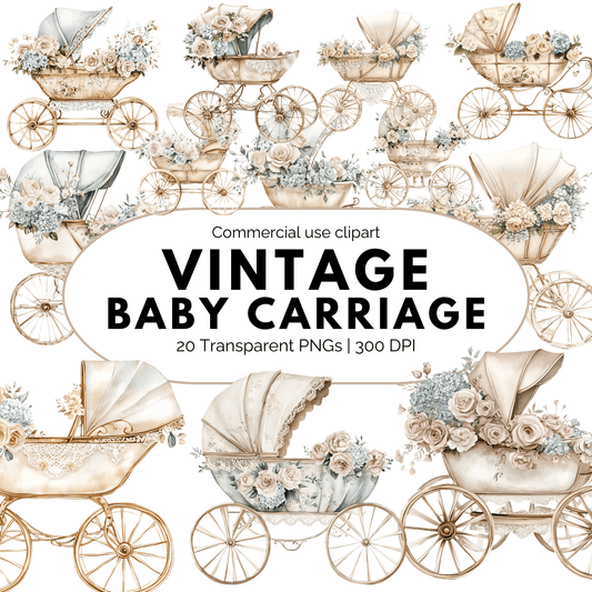Little Princess Baby Carriage Clipart