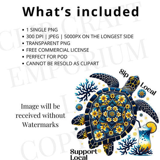 a picture of a sea turtle with the words what's included